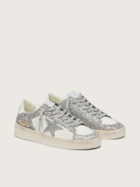 Stardan pour femme en cuir blanc et paillettes