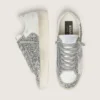 Stardan pour femme en cuir blanc et paillettes