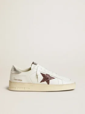 Stardan pour femme en nappa avec étoile pailletée et languette de talon en cuir métallisé