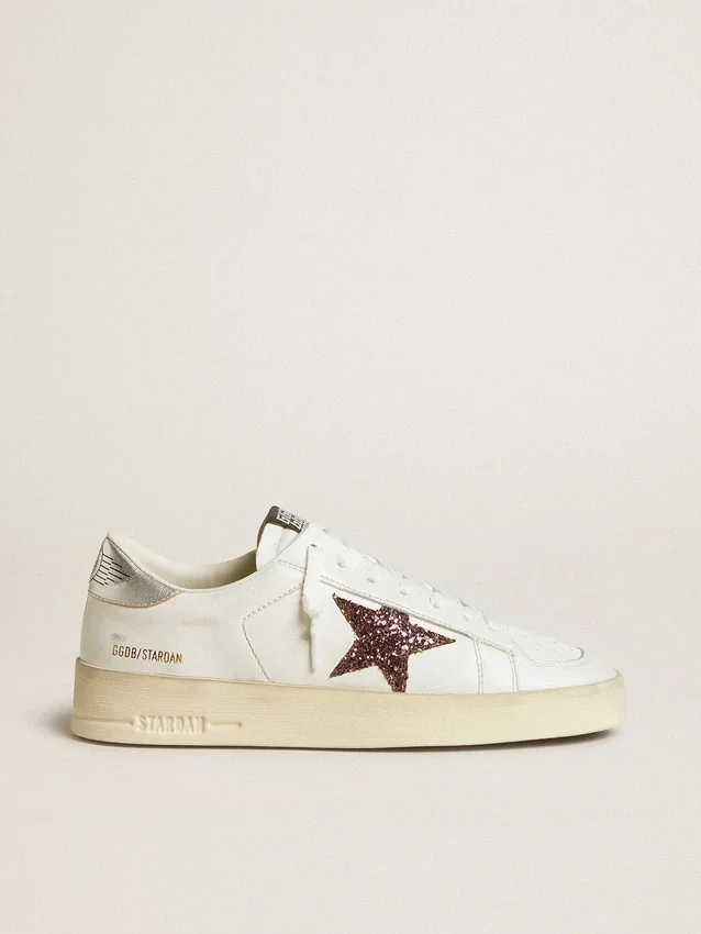 Stardan pour femme en nappa avec étoile pailletée et languette de talon en cuir métallisé