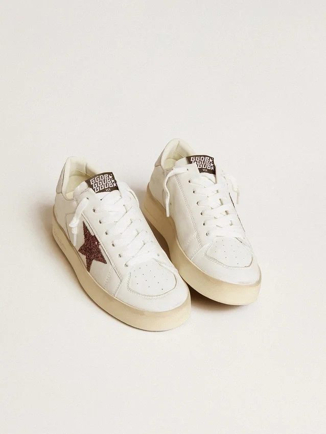 Stardan pour femme en nappa avec étoile pailletée et languette de talon en cuir métallisé