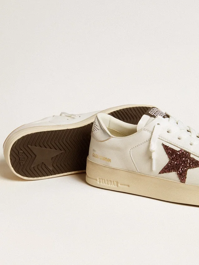 Stardan pour femme en nappa avec étoile pailletée et languette de talon en cuir métallisé