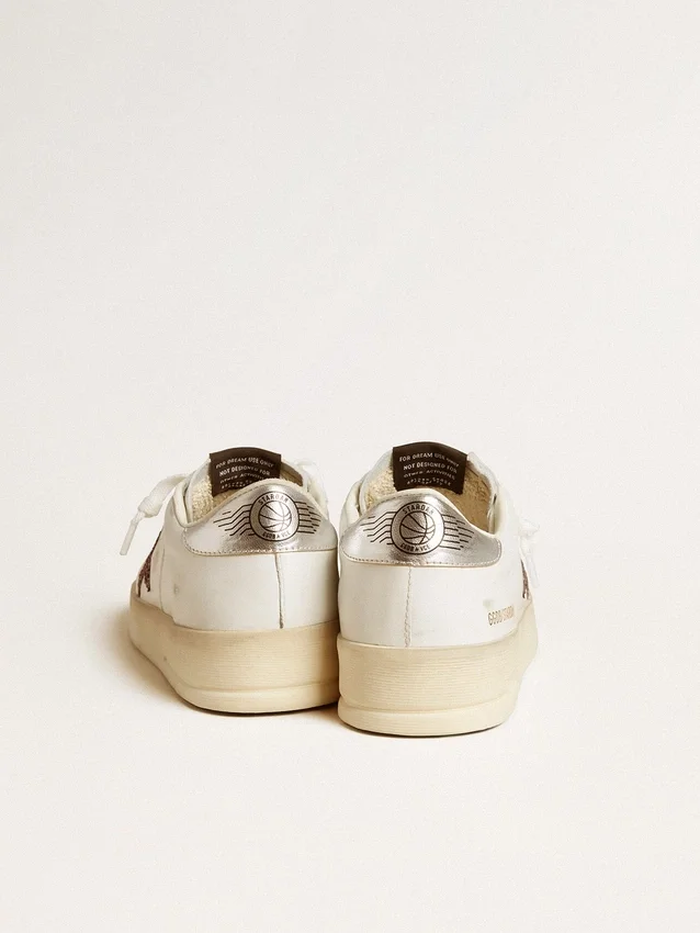 Stardan pour femme en nappa avec étoile pailletée et languette de talon en cuir métallisé