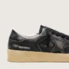Stardan pour homme en cuir noir avec étoile et languette au talon en cuir noir