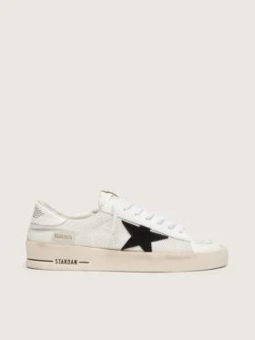 Stardan pour homme en mesh blanc avec étoile en daim noir