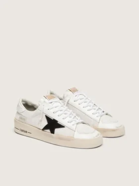 Stardan pour homme en mesh blanc avec étoile en daim noir