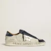 Stardan pour homme en nubuck avec étoile en cuir métallisé et languette de talon en nappa bleue