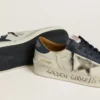 Stardan pour homme en nubuck avec étoile en cuir métallisé et languette de talon en nappa bleue