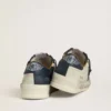 Stardan pour homme en nubuck avec étoile en cuir métallisé et languette de talon en nappa bleue
