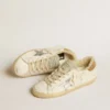 Super-Star avec étoile en cuir argenté et languette de talon en cuir imprimé croco