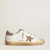 Super-Star avec une étoile beige et une languette de talon à paillettes roses