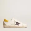 Super-Star bio pour femme avec étoile pailletée rouge et languette de talon en cuir
