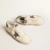 Super-Star en cuir nappa avec étoile et languette de talon en daim gris