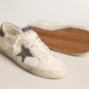 Super-Star en cuir nappa avec étoile et languette de talon en daim gris