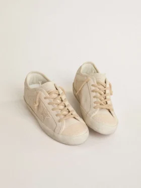 Super-Star en toile couleur perle avec une étoile effet maille ton sur ton