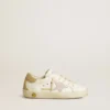 Super-Star Junior avec étoile en cuir lilas et languette pailletée au talon
