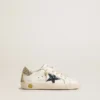 Super-Star Junior en cuir avec étoile pailletée et languette au talon