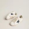 Super-Star Junior en cuir avec étoile pailletée et languette au talon