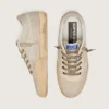 Super-Star LAB pour homme, blanche et beige, en mesh et daim