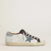 Super-Star LTD pour femme avec étoile en daim bleu clair et languette de talon en toile bleu clair
