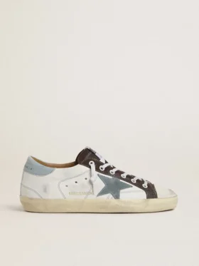 Super-Star LTD pour femme avec étoile en daim bleu clair et languette de talon en toile bleu clair