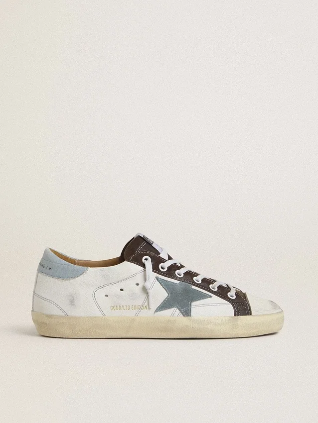 Super-Star LTD pour femme avec étoile en daim bleu clair et languette de talon en toile bleu clair
