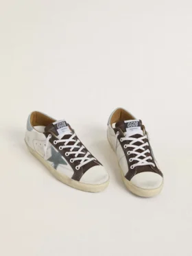Super-Star LTD pour femme avec étoile en daim bleu clair et languette de talon en toile bleu clair