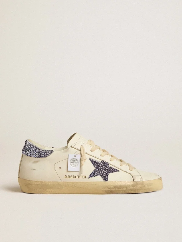 Super-Star LTD pour femme avec étoile en daim et languette au talon ornée de cristaux Swarovski