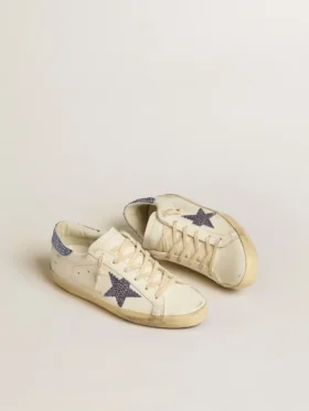 Super-Star LTD pour femme avec étoile en daim et languette au talon ornée de cristaux Swarovski