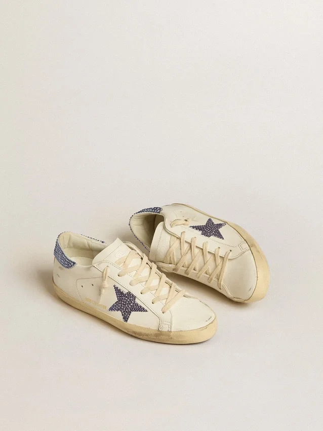 Super-Star LTD pour femme avec étoile en daim et languette au talon ornée de cristaux Swarovski