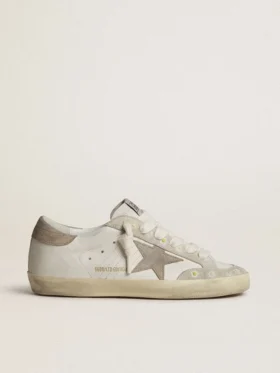 Super-Star LTD pour femme avec étoile et languette de talon en daim beige et broderie florale