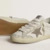 Super-Star LTD pour femme avec étoile et languette de talon en daim beige et broderie florale