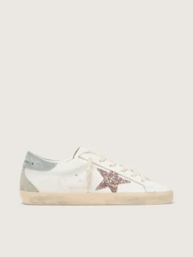 Super-Star LTD pour femme avec étoile pailletée multicolore et languette en daim au talon
