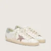 Super-Star LTD pour femme avec étoile pailletée multicolore et languette en daim au talon