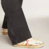 Super-Star LTD pour femme avec étoile perforée et languette de talon en cuir métallisé