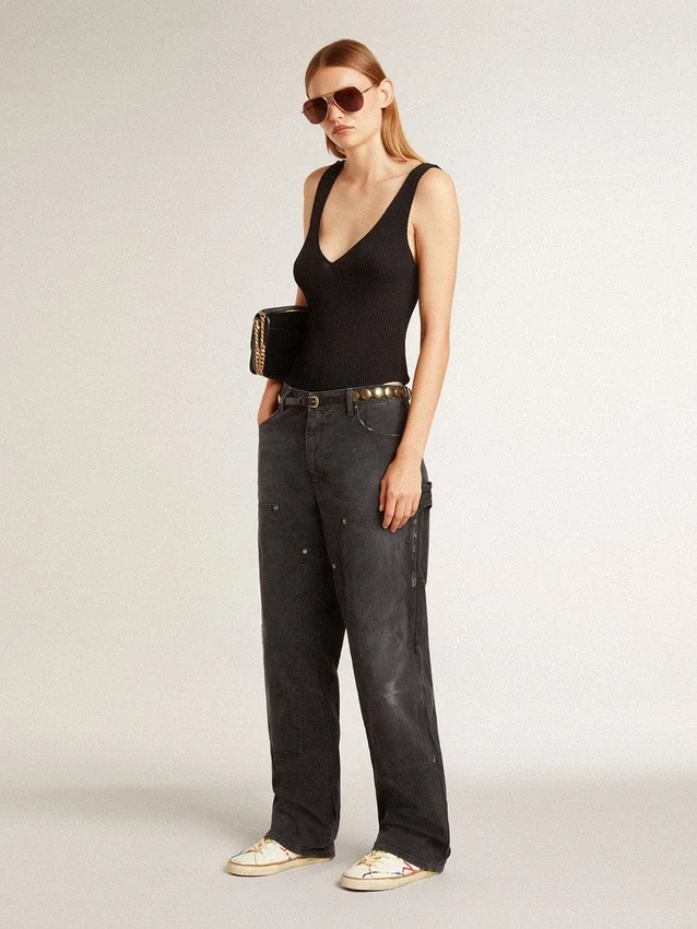 Super-Star LTD pour femme avec étoile perforée et languette de talon en cuir métallisé
