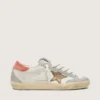 Super-Star LTD pour femme en cuir blanc avec étoile bronze métallisé