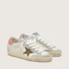 Super-Star LTD pour femme en cuir blanc avec étoile bronze métallisé