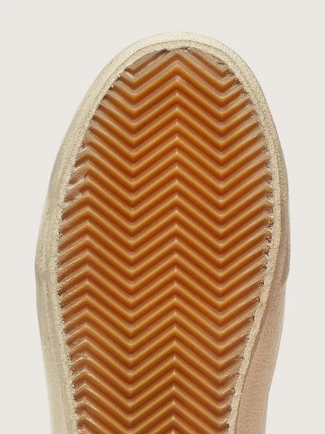 Super-Star LTD pour femme en cuir blanc avec étoile bronze métallisé