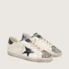 Super-Star LTD pour femme en cuir blanc avec étoile noire et détails en cuir de poney