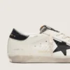 Super-Star LTD pour femme en cuir blanc avec étoile noire et détails en cuir de poney