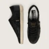 Super-Star LTD pour femme en cuir noir imprimé croco avec étoile et languette de talon en daim noir