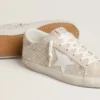 Super-Star LTD pour femme en daim avec cristaux Swarovski et étoile en cuir gris glacier