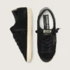 Super-Star LTD pour femme en daim noir avec étoile pailletée noire et languette de talon en cuir noir