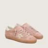 Super-Star LTD pour femme en daim rose avec étoile en cuir métallisé platine