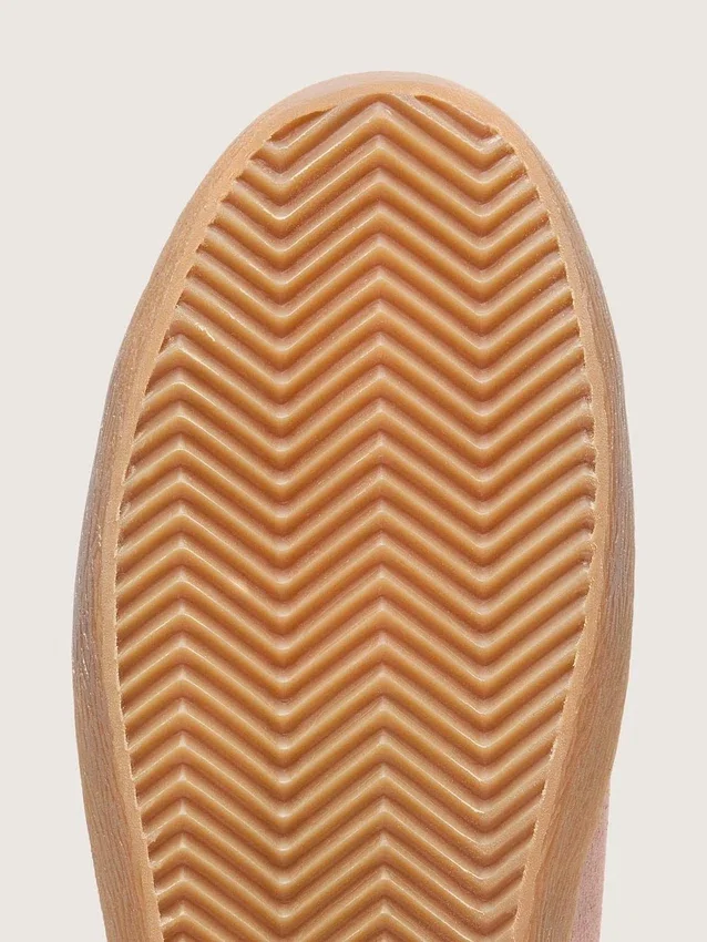 Super-Star LTD pour femme en daim rose avec étoile en cuir métallisé platine