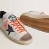 Super-Star LTD pour homme en cuir avec étoile en cuir noir et languette de talon en cuir beige