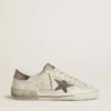 Super-Star LTD pour homme en daim avec étoile en cuir marron et languette de talon en cuir métallisé