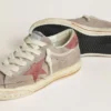 Super-Star LTD pour homme en daim gris avec étoile et languette au talon en daim ciré rouge