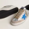 Super-Star LTD pour homme en daim métallisé argenté avec étoile en cuir et languette de talon en daim